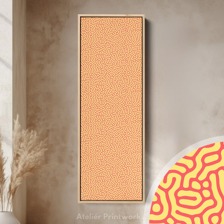 Vertical Long Wall Art Yellow & Red Pattern