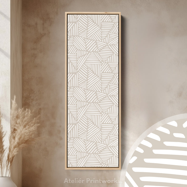 Minimalist Beige Geometric Long Vertical Wall Decor