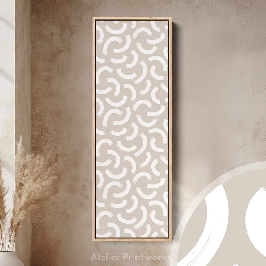 Tall Narrow Geometric Beige Bedroom Wall Decor