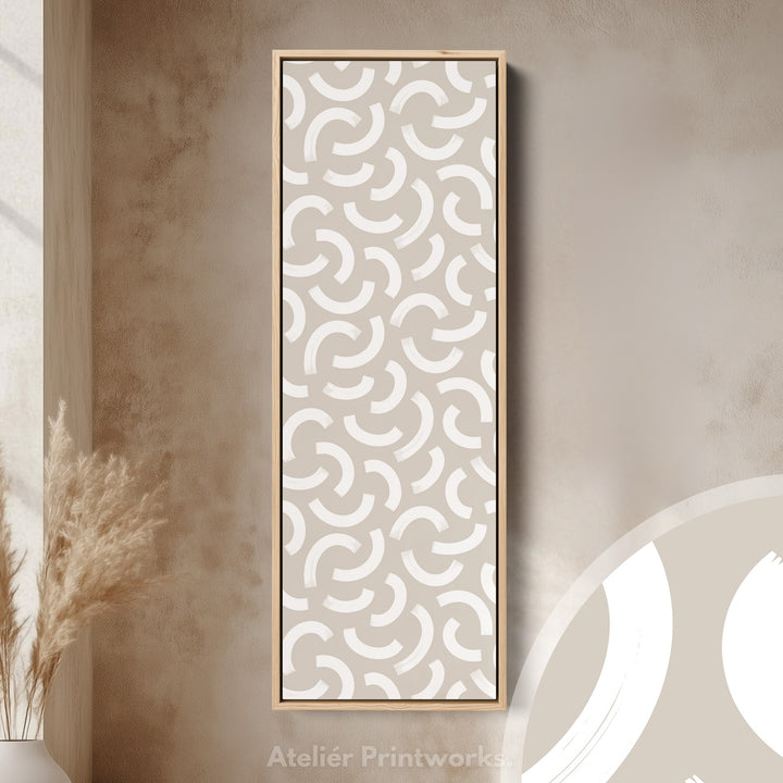 Tall Narrow Geometric Beige Bedroom Wall Decor