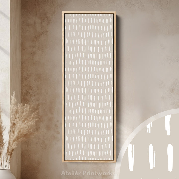 Minimalist Vertical Bedroom Wall Art Beige
