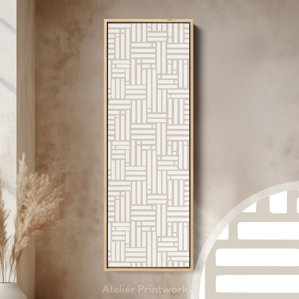 Beige & White Vertical Narrow Wall Art
