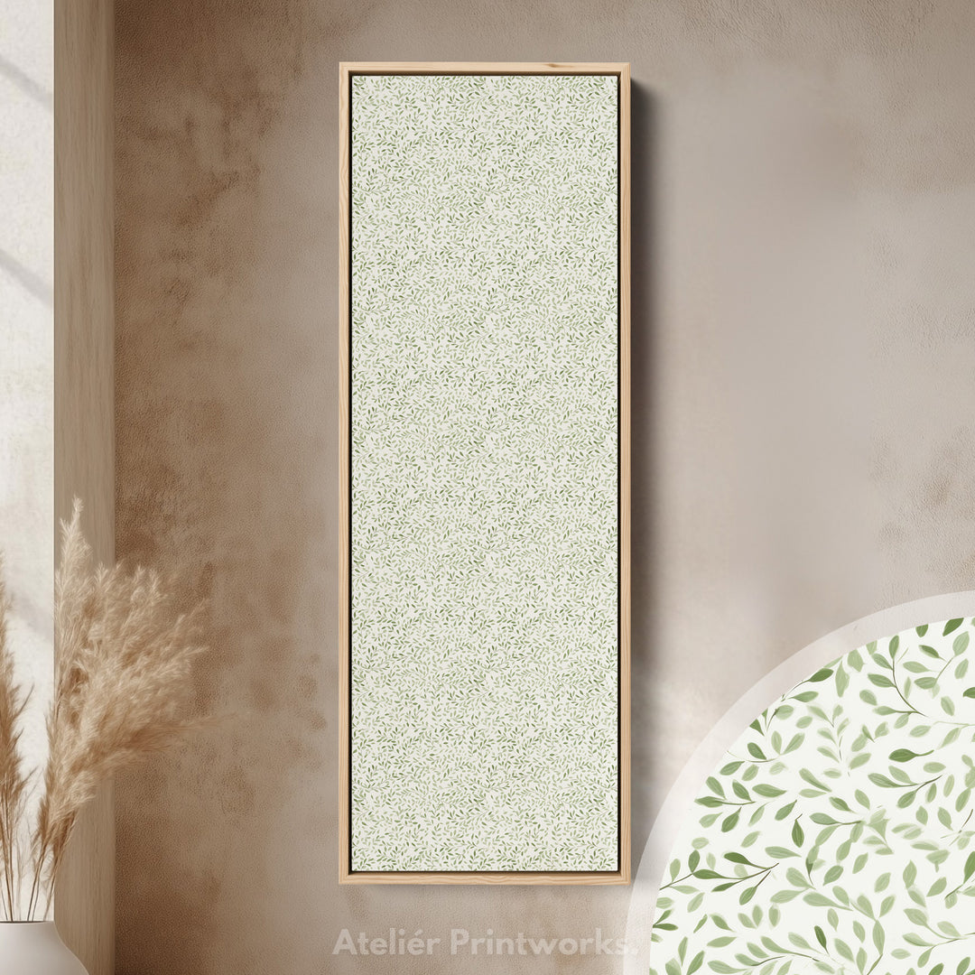 White & Green Large Botanical Bedroom Long Wall Decor