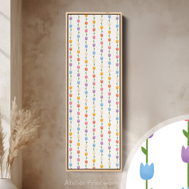 Vertical Colorful Tulips Kids Room Wall Decor