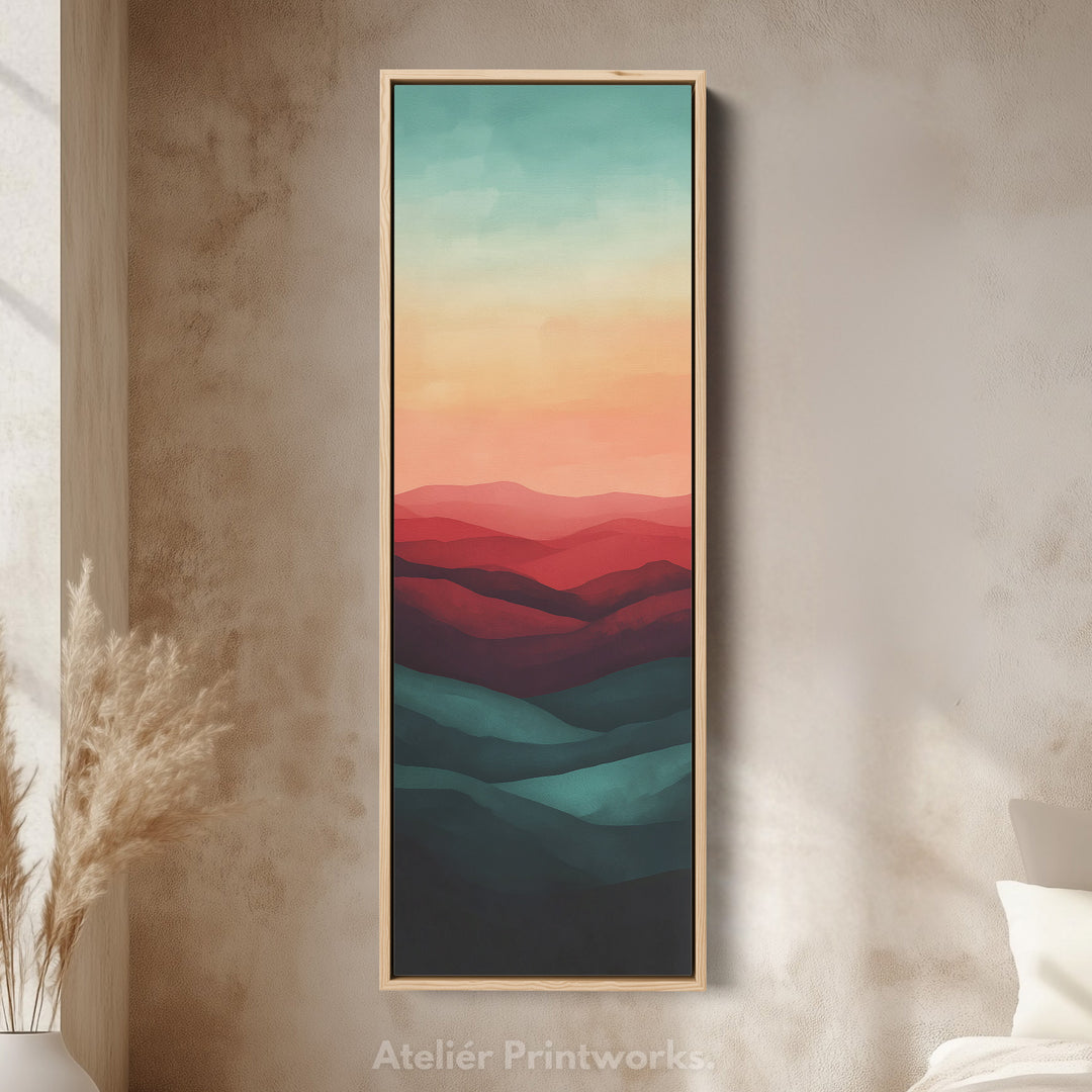 Minimalist Sunset Vertical Long Wall Art