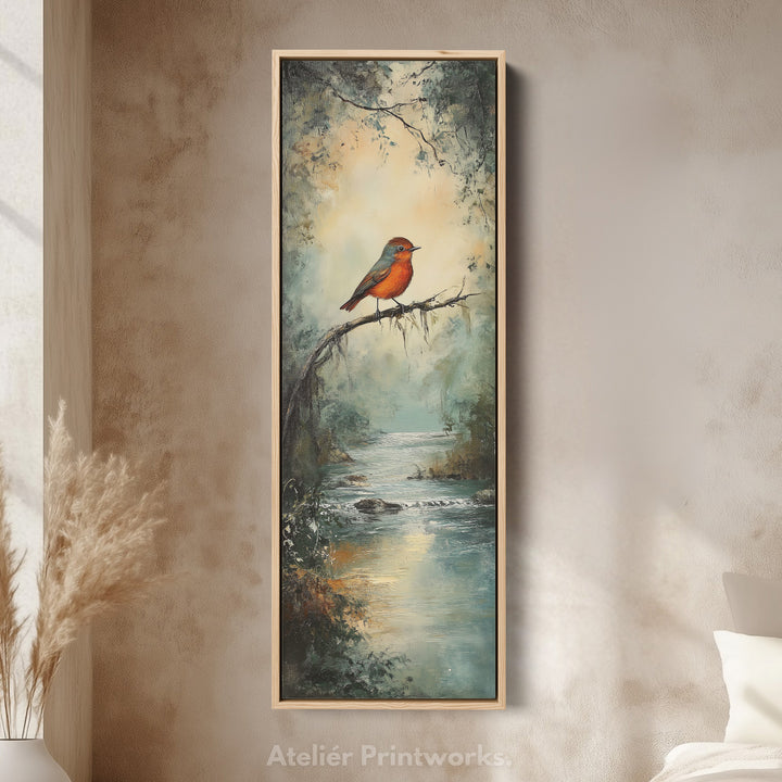 Vintage Watercolour Bird Vertical Wall Art