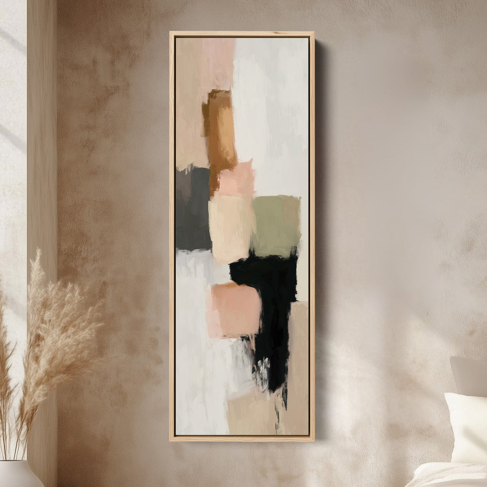 Minimalist Neutral Beige Abstract Vertical Wall Decor
