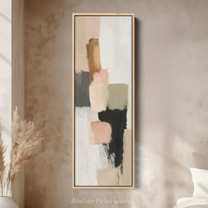Minimalist Neutral Beige Abstract Vertical Wall Decor