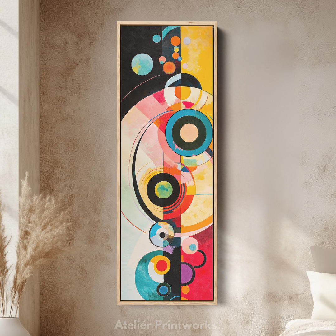 Long Narrow Colourful Abstract Circles Wall Art