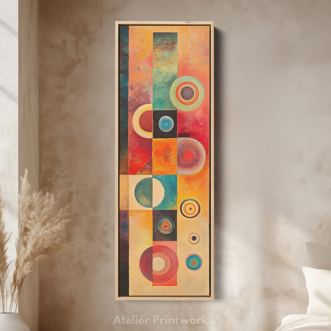 Abstract Circles and Lines Vertical Long Wall Art
