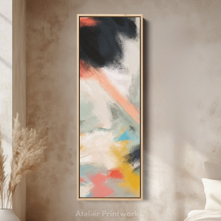 Long Narrow Vertical Colourful Abstract Wall Art Tall slim Wall Decor