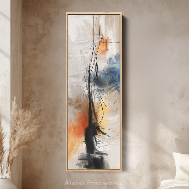 Vertical Large Canvas Wall Art Long Narrow Colourful Abstract