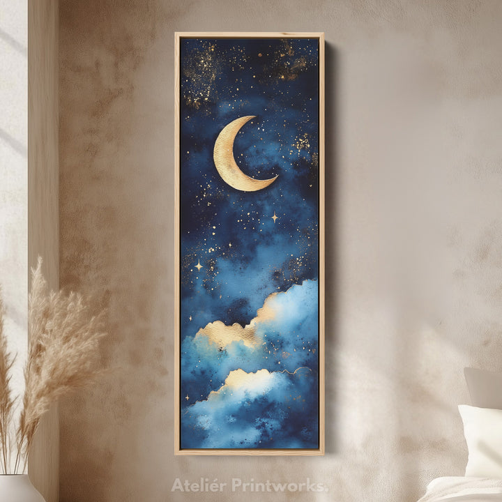 Starry Night Sky Wall Art Long Skinny Narrow Canvas Wall Art