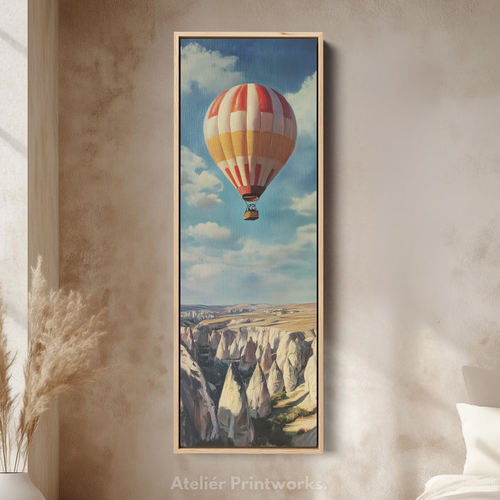 Cappadocia Balloons Long Narrow Vertical Large Canvas Wall Decor