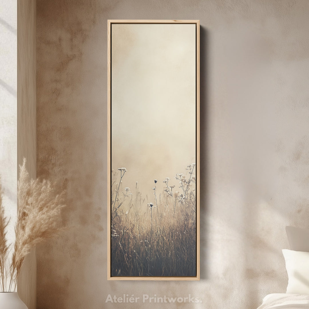 Wild Meadow Vertical Tall Wall Art Large Framed Canvas