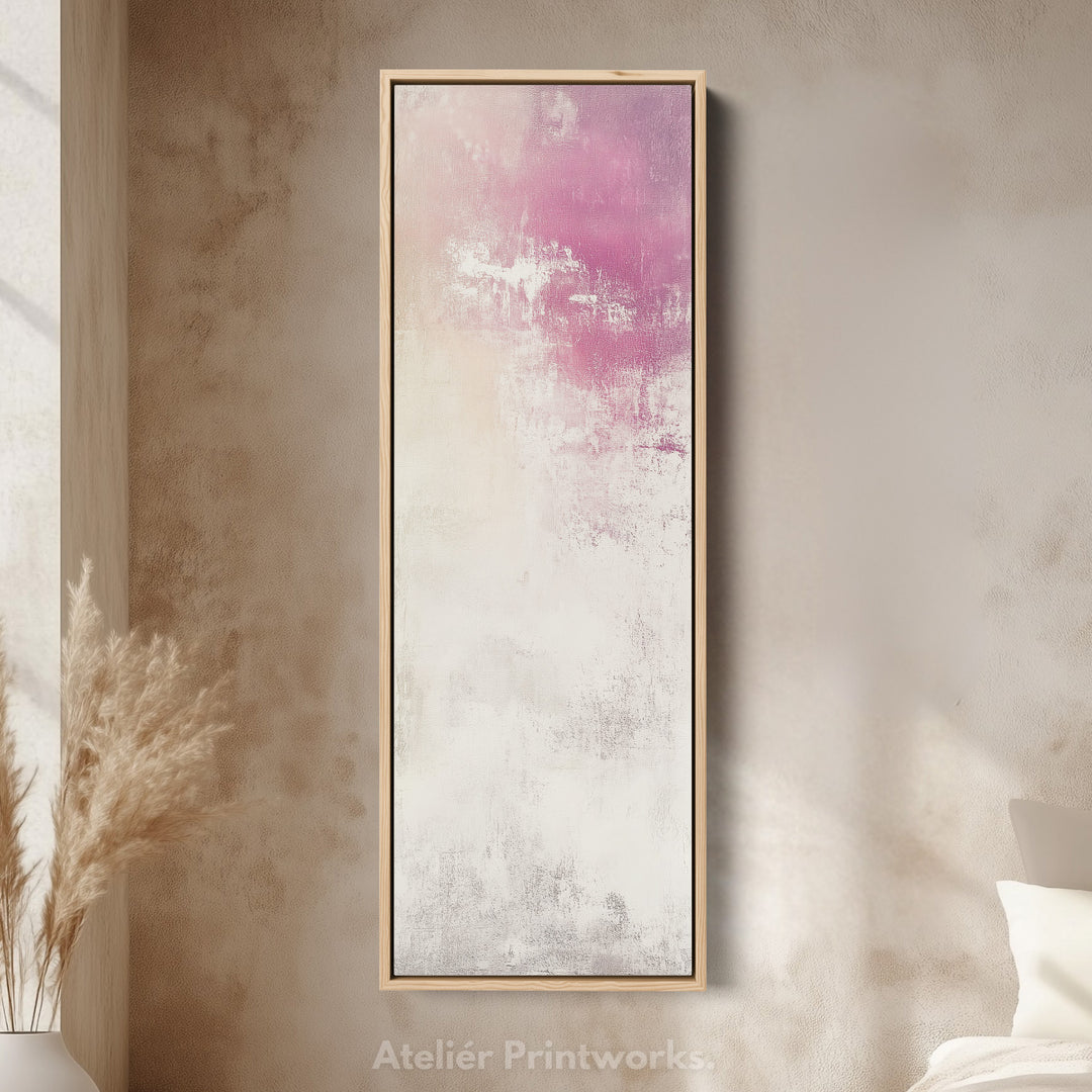 Abstract Pink Vertical Tall Wall Art Large Framed Canvas
