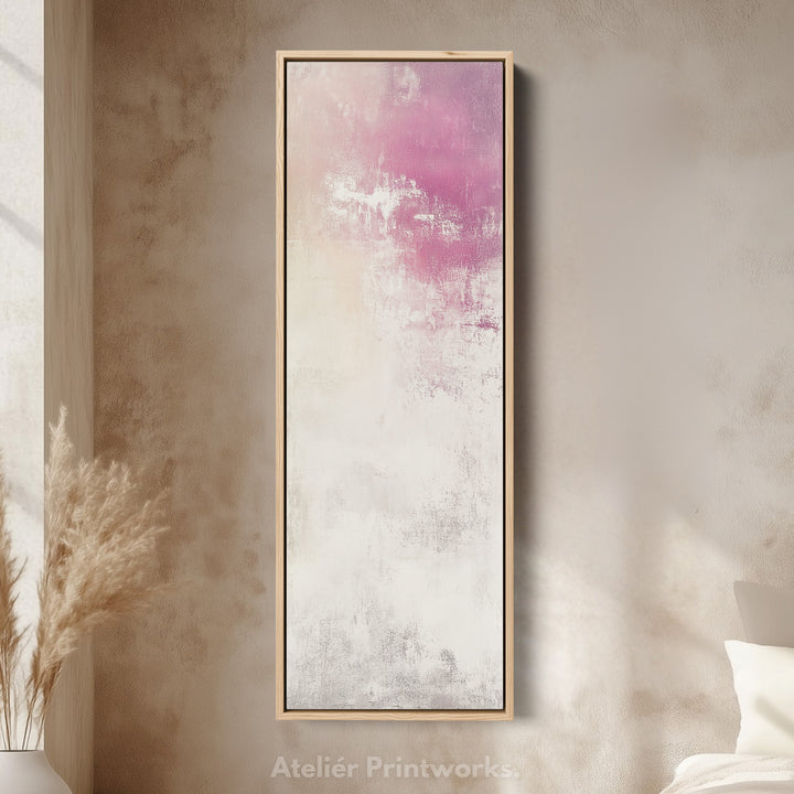 Abstract Pink Vertical Tall Wall Art Large Framed Canvas