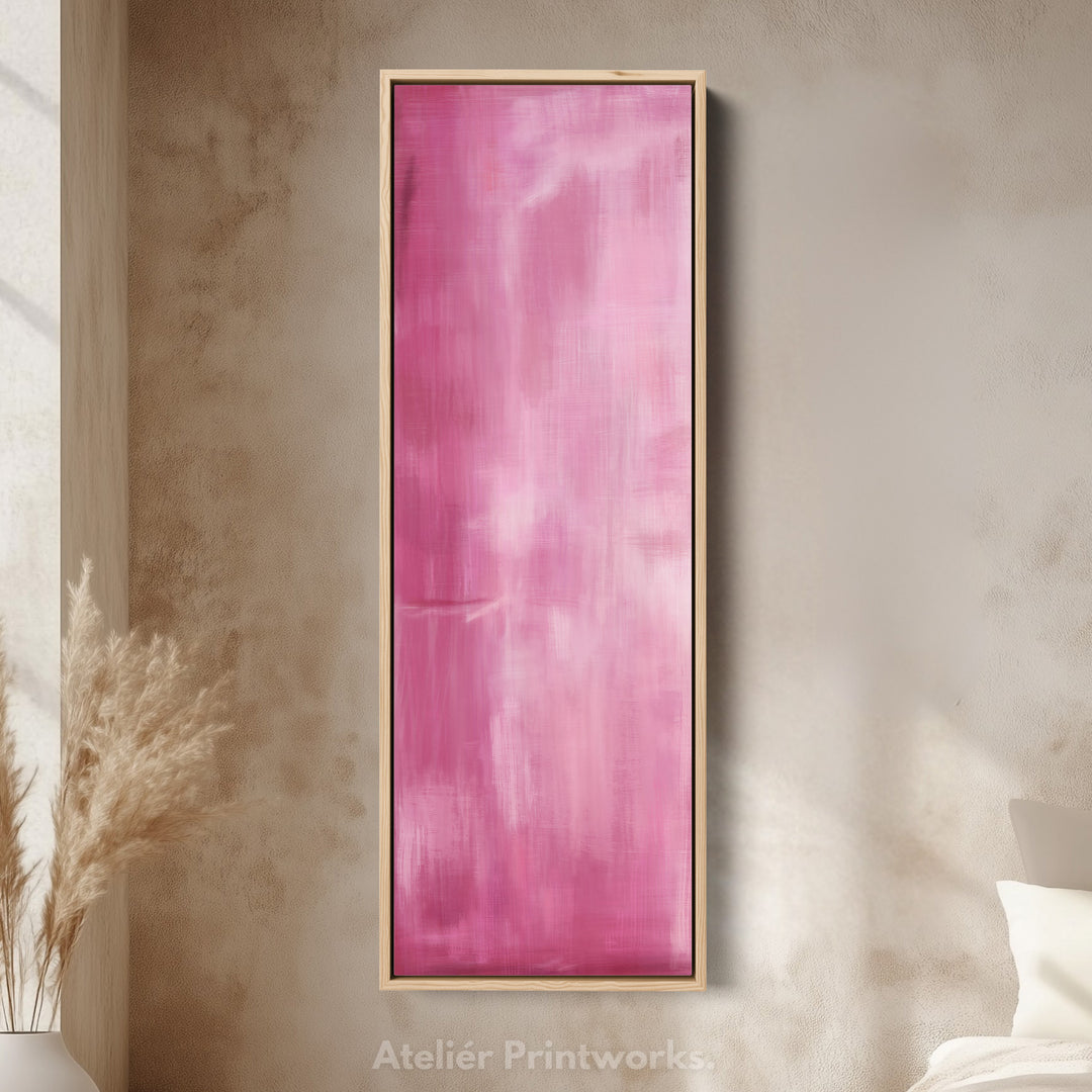 Vertical Wall Art Pink - Living Room Tall Long Narrow Vertical Wall Decor