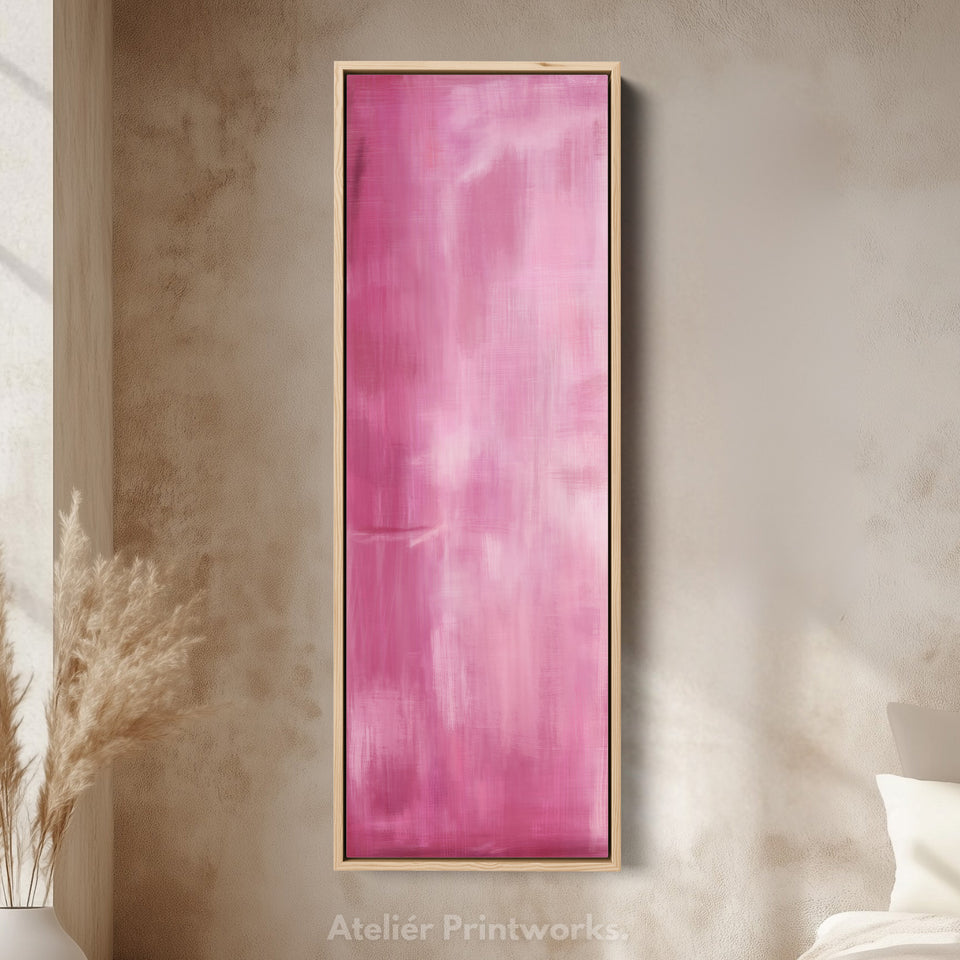 Vertikale Wandkunst Pink - Wohnzimmer Hohe Lange Schmale Vertikale Wanddekoration