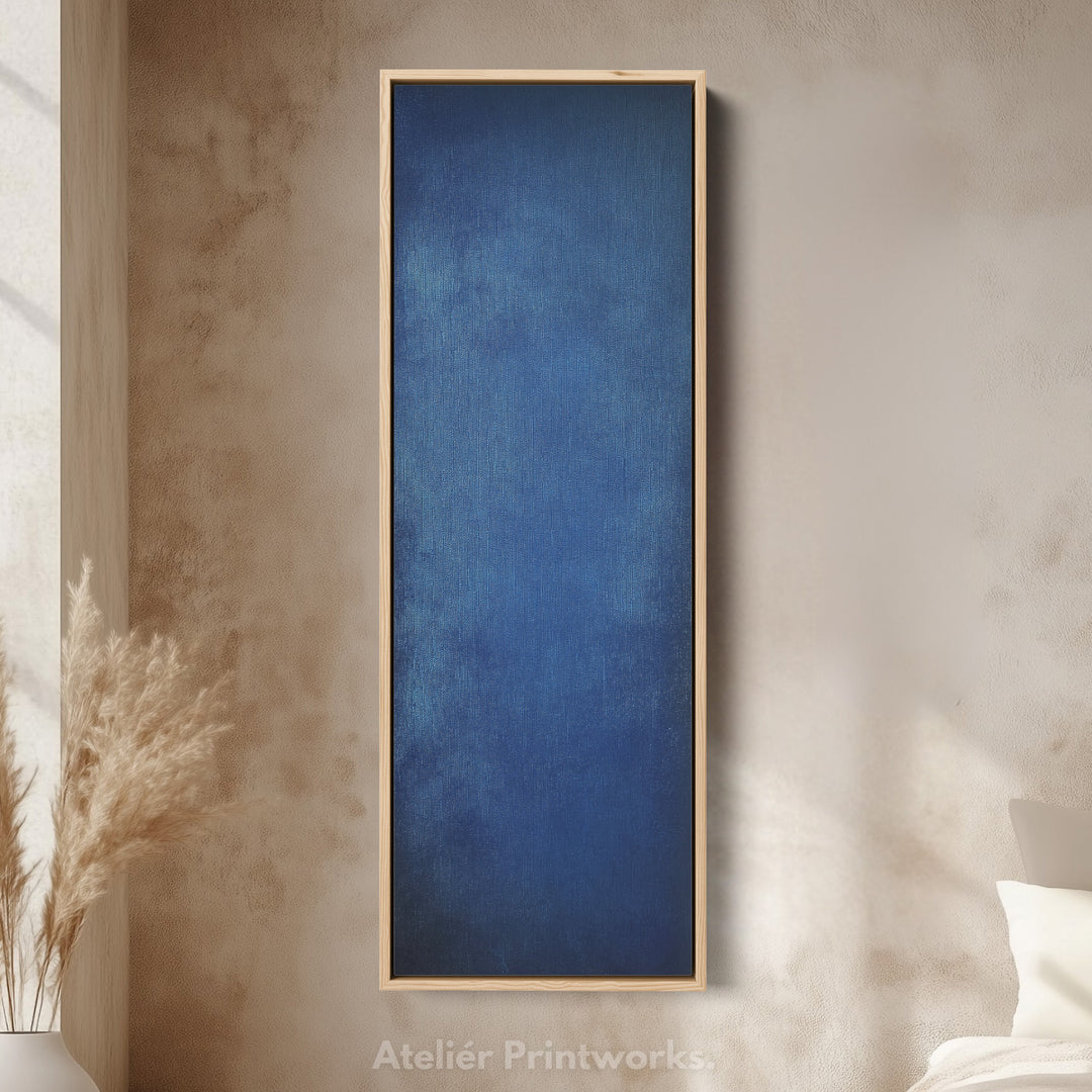 Vertical Wall Art Blue - Living Room Tall Long Narrow Vertical Wall Decor