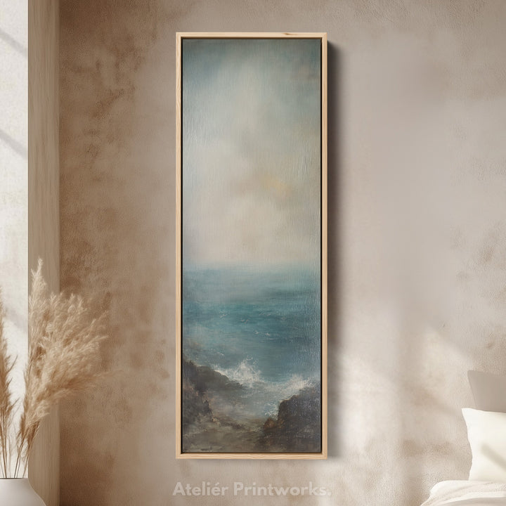 Long Canvas Wall Art Prints for bedroom Vintage Ocean Framed Vertical