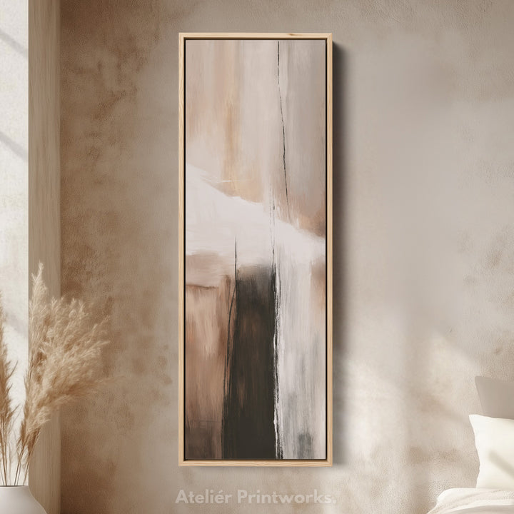 Neutral Abstract Large Canvas Long Narrow Vertical Wall Art Decor