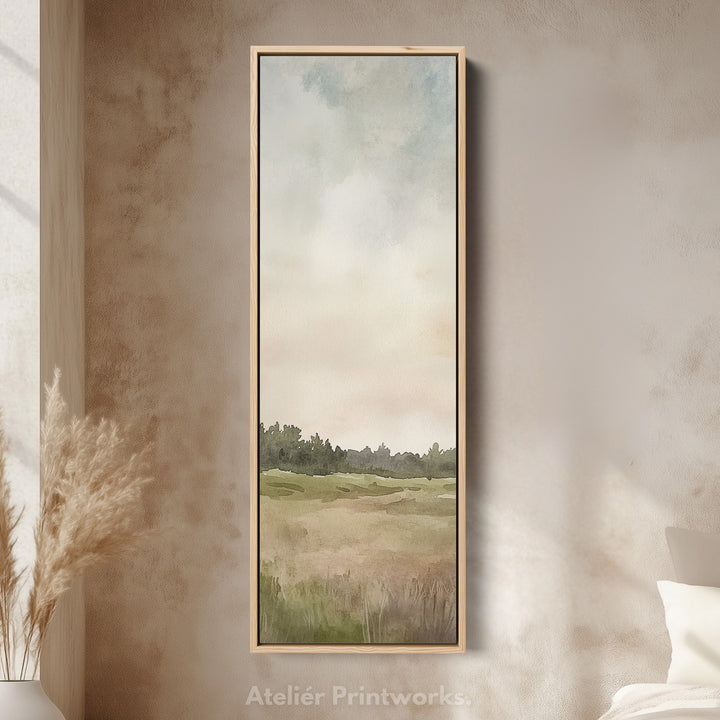 Watercolour Landscape Long Narrow Vertical Wall Art