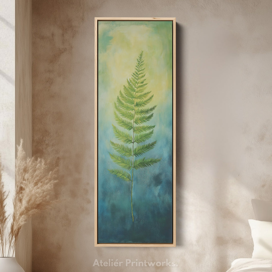 Fern Long Narrow Framed Canvas Wall Art For Living Room