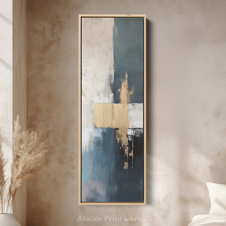 Minimalist Abstract Gold Long Vertical Wall Art