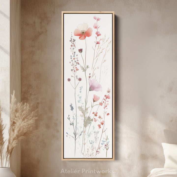 Wild Flower Long Tall Vertical Framed Canvas Wall Art