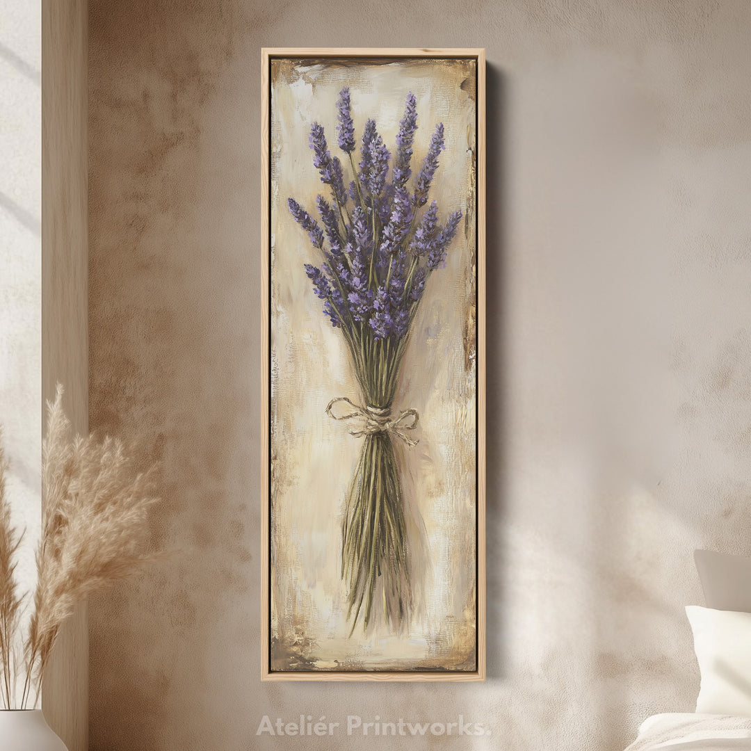 Kitchen Wall Art Long Vertical Framed Canvas Decor Lavender