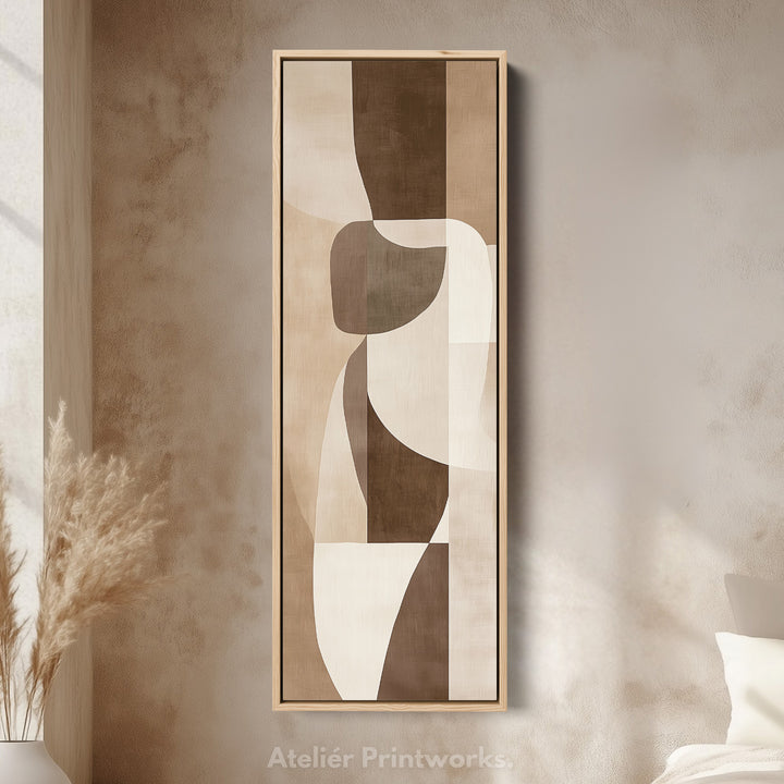 Hall Way Abstract Beige Large Vertical Long Skinny Wall Art