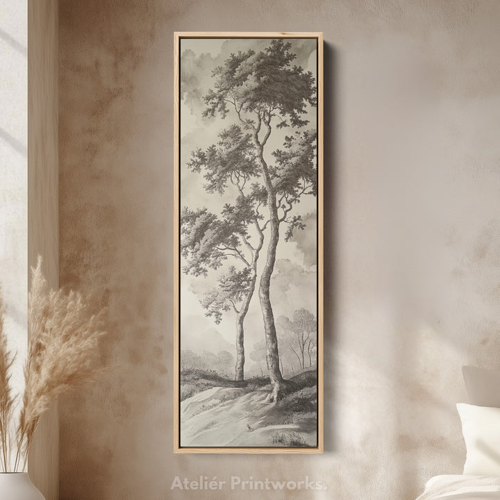 Vintage English Countryside Large Long Vertical Wall Art