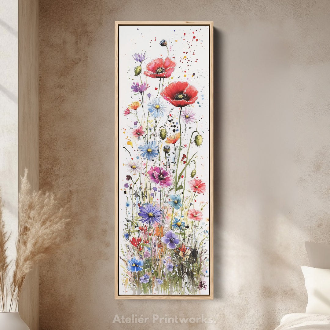 Bedroom Wall Art Vertical Long Decor Wild Flowers