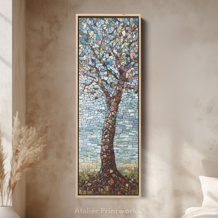 Vertical Bedroom Mosaic Tree Wall Art Long & Narrow