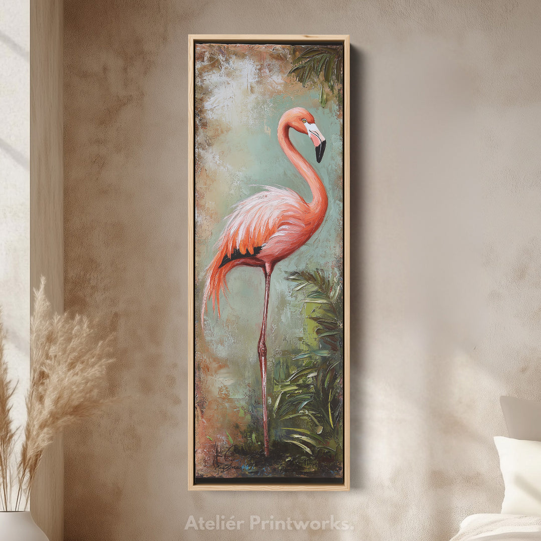 Pink Flamingo Tall Vertical Wall Decor