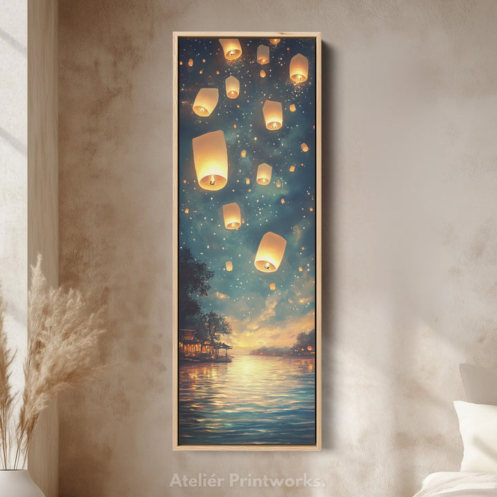 Chinese Lanterns Vertical Wall Art