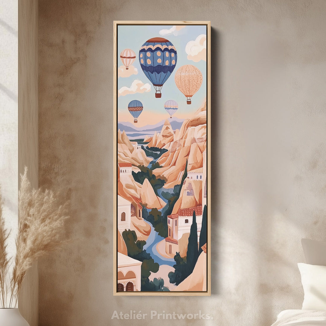 Cappadocia Balloons Vertical Framed Canvas Wall Decor