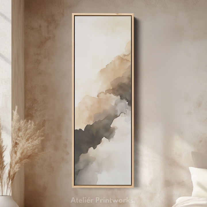Abstract Brown Cloud Vertical Long Wall Decor