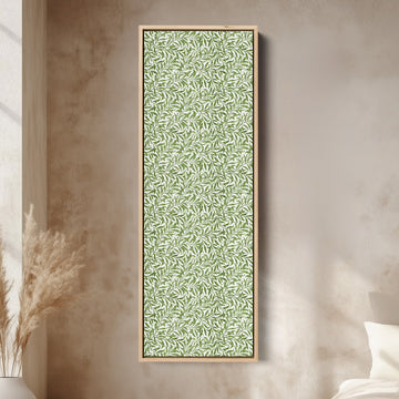 Tall Wall Art Detailed Willow Leaves Vertical Canvas For Living Room