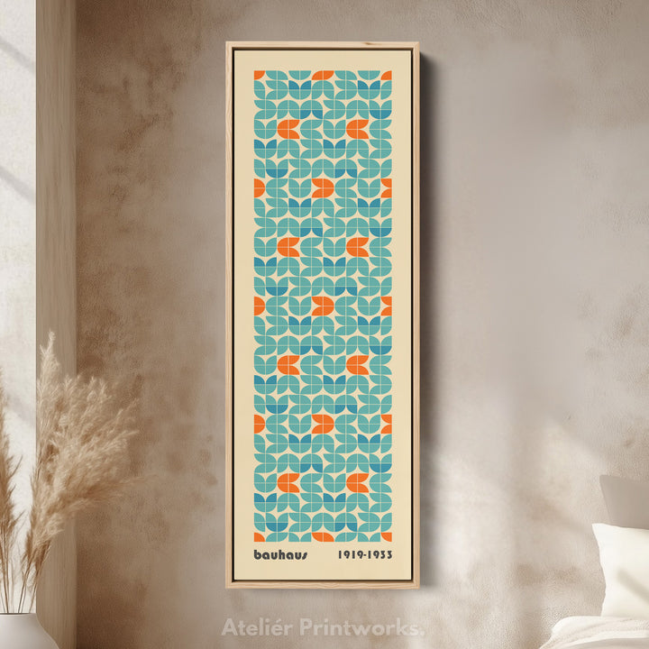 Bauhaus Large Framed Vertical Long Canvas Wall Art