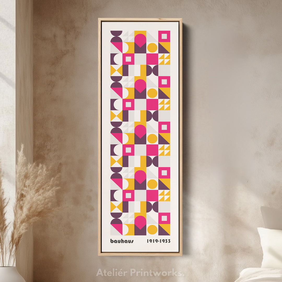 Bauhaus Tall Retro Mid Century Geometric Vertical Wall Art