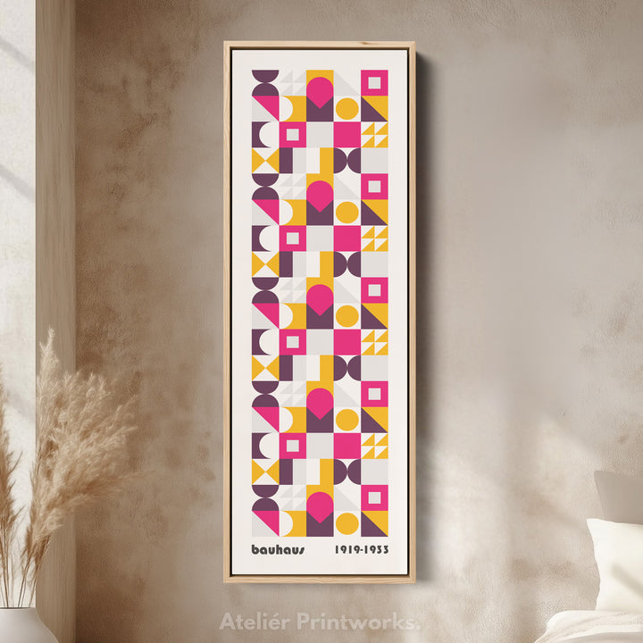 Bauhaus Tall Retro Mid Century Geometric Vertical Wall Art