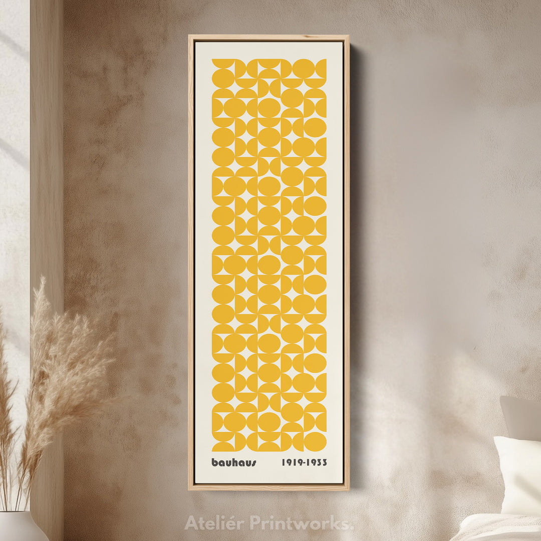 Vertical Long Wall Art Yellow Bauhaus Geometric