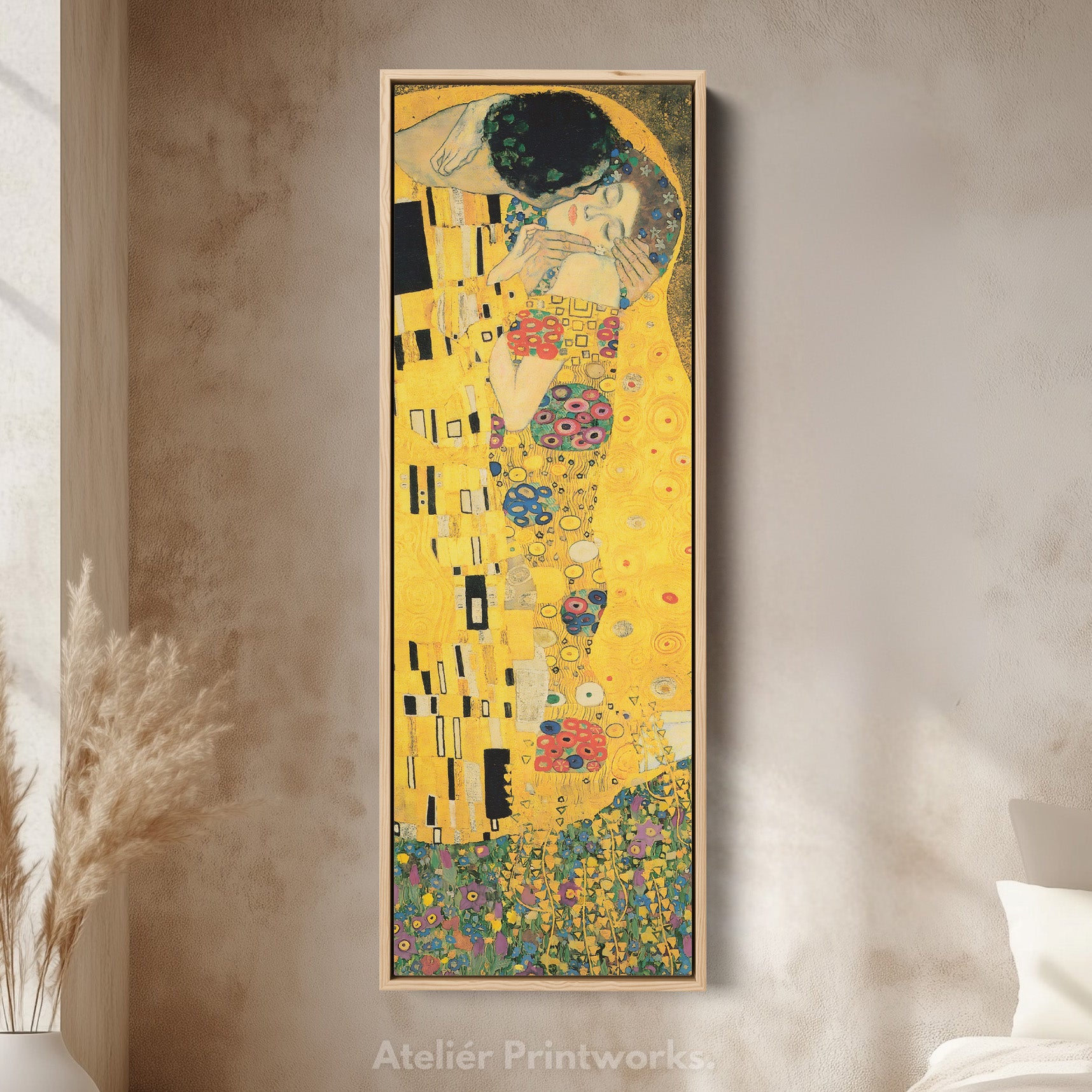The Kiss Gustav Klimt Famous Art Vertical Long Wall Decor