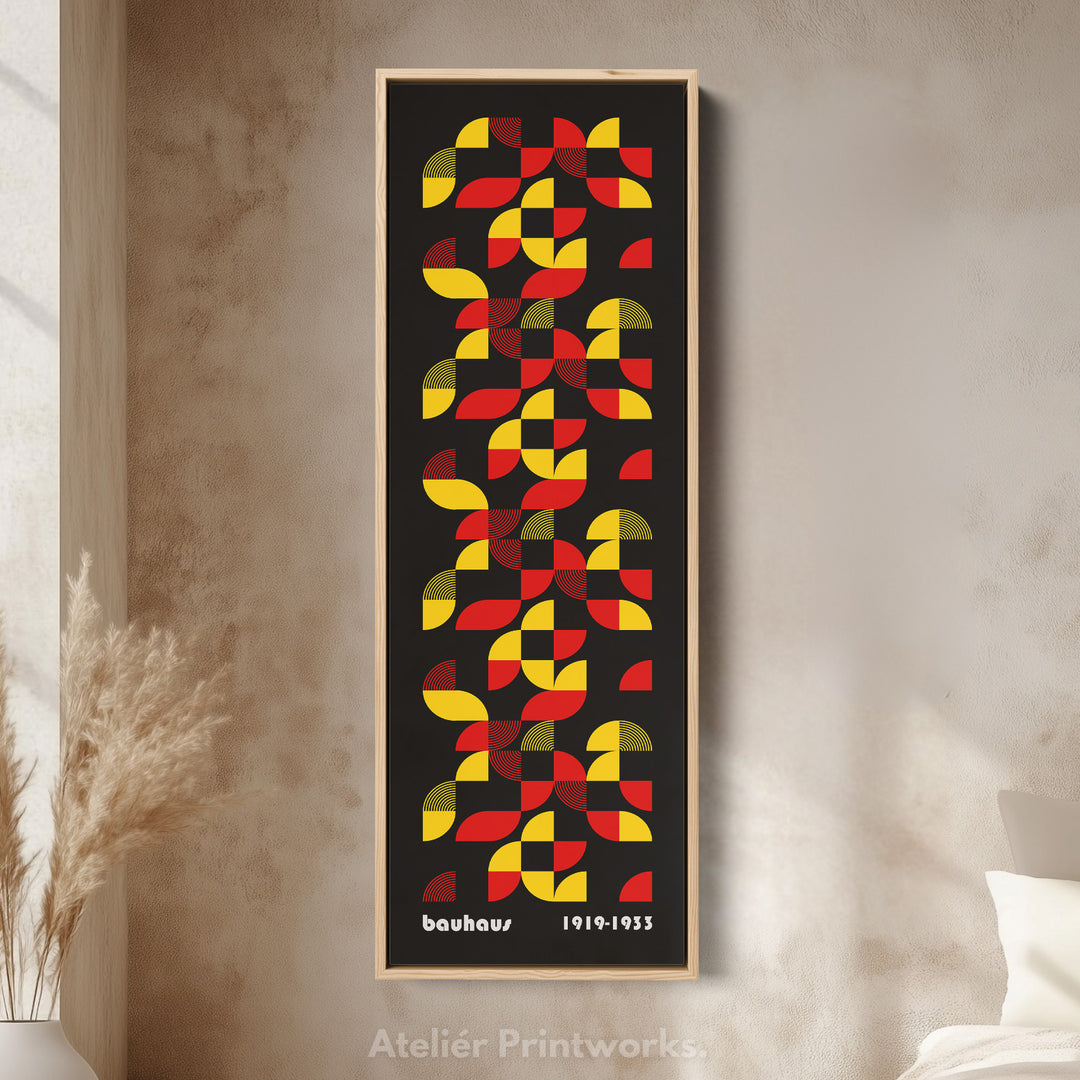 Black Long Vertical Mid Century Bauhaus Wall Art