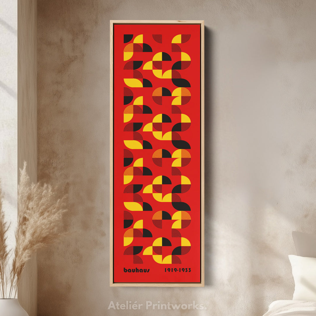 Red Vertical Wall Art Bauhaus Mid Century
