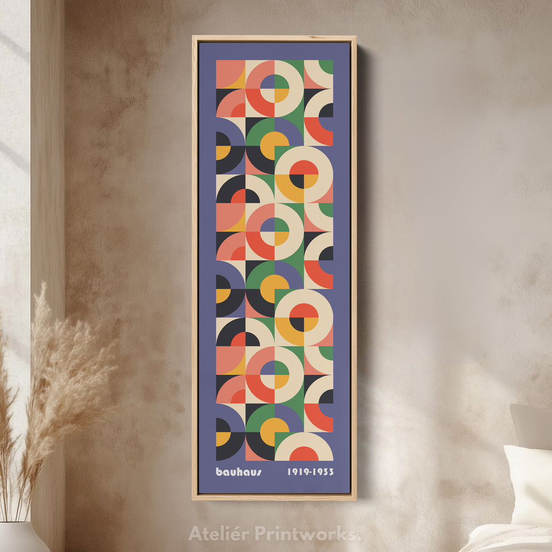 Vertical Slate Blue Decor Bauhaus Mid Century