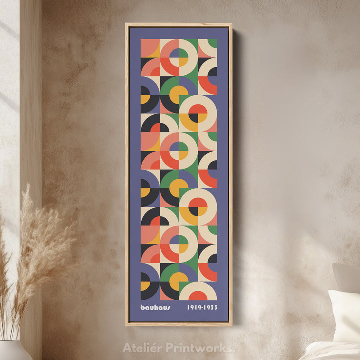 Vertical Slate Blue Decor Bauhaus Mid Century