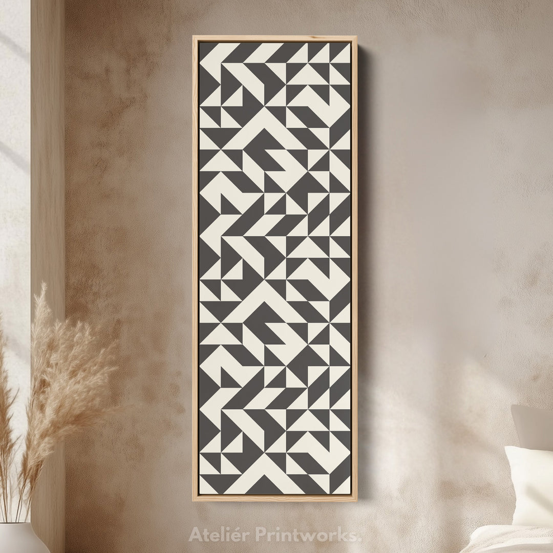 Geometric Arrows Long Narrow Canvas Wall Art for Hallway or Office